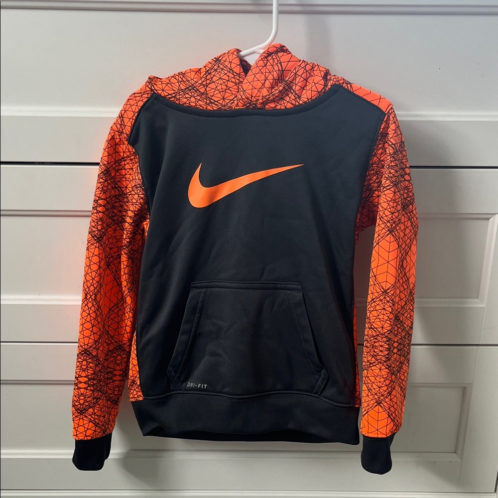Nike Dri-Fit Black and Orange Hoodie